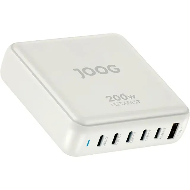Carregador de Parede Joog PD Charger VC200 200W UltraFast USB-A + 5 portas USB-C