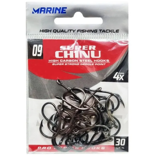 Anzol Marine Sports Super Chinu 4x Black 09 com 30 pçs