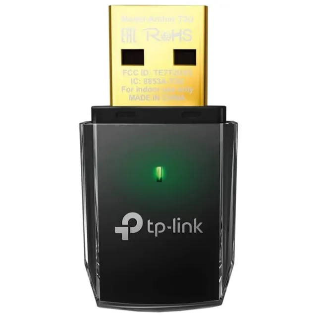 Adaptador WiFi Mini USB sem fio TP-Link AC600 Archer T2U Preto