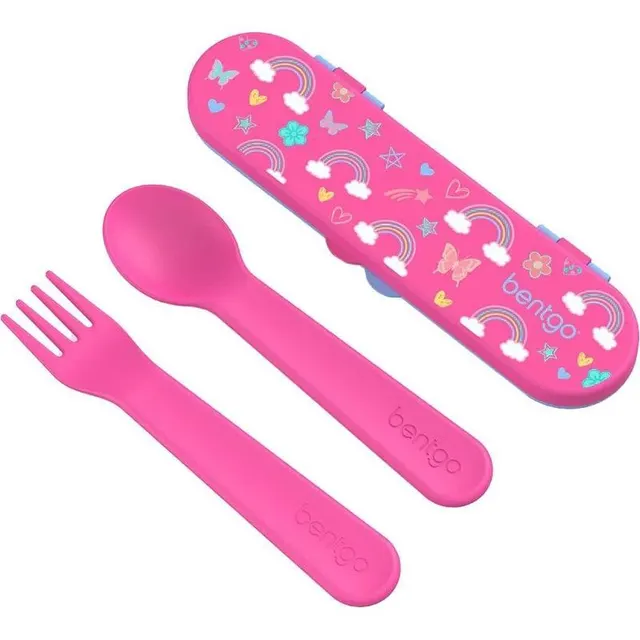 Kit Talher Bentgo Kids Utensil Set – BGKDUTPL-RBO Rainbows and Butterflies