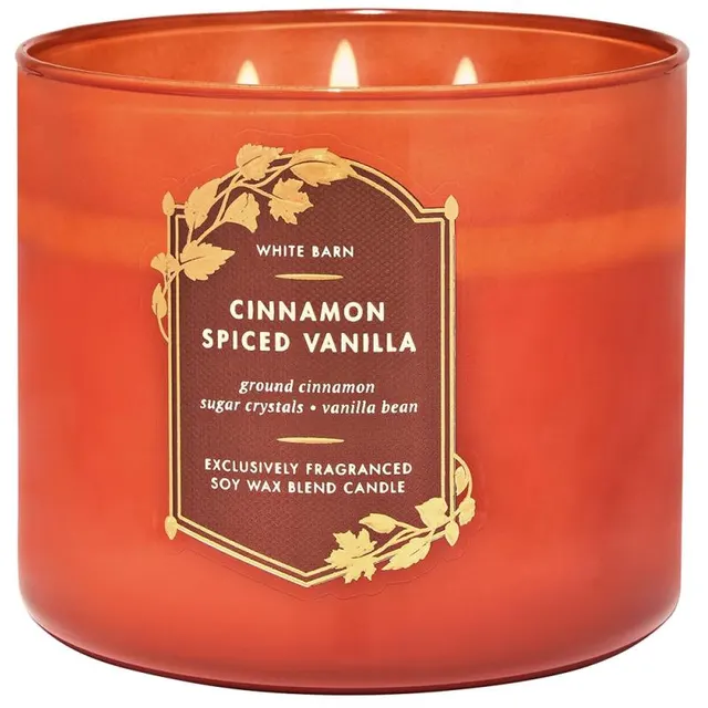Vela Aromática Bath &amp; Body Works Cinnamon Spiced Vanilla – 411g