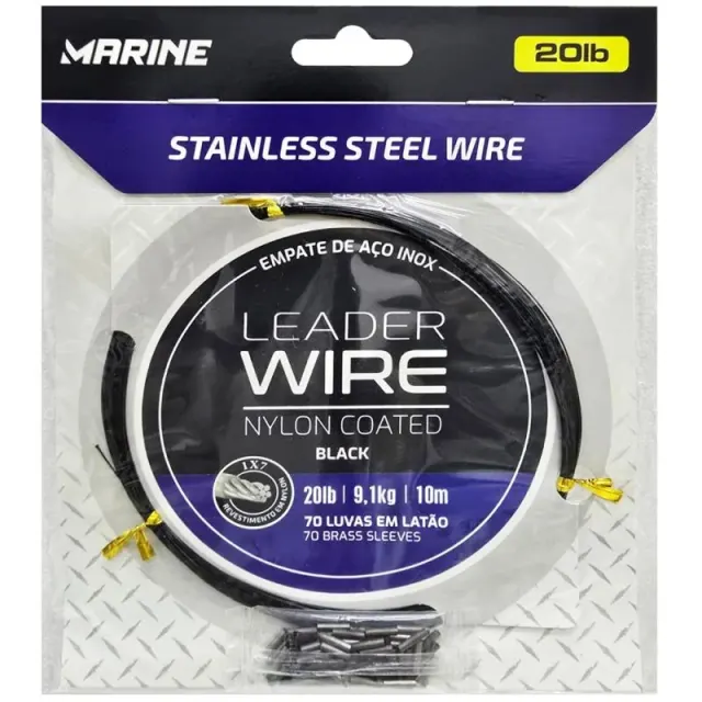 Cabo de Aço Marine Sports Black 20LBS 10 Metros