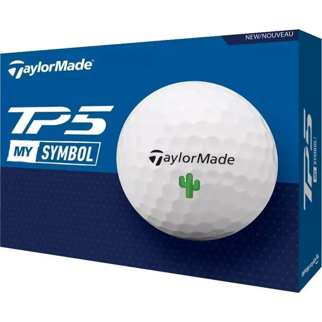 Bola de Golfe TaylorMade TP5 My Symbol Cactus V9927901 – Branco (12 Unidades)