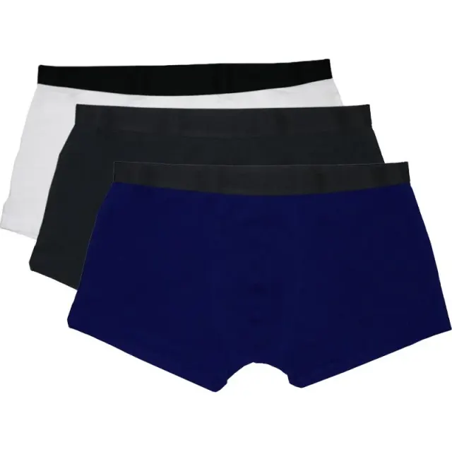 Boxer curto Hydrant BH00001 (3 Unidades) Branco/Preto/Azul – Masculino