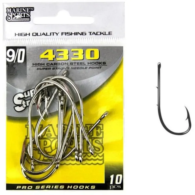 Anzol Marine Sports 4330 Super Strong 9/0 com 10pcs