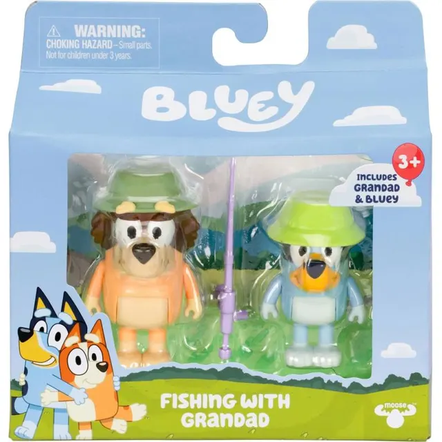 Bonecos Bluey Fishing With Grandad Moose – 17650 (2 unidades)