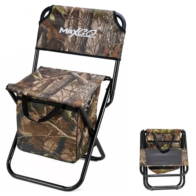 Cadeira dobrável com bolsa Maxgo – Marrom Camo