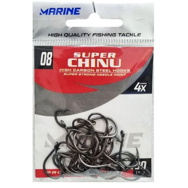 Anzol Marine Sports Super Chinu 4x Black 08 com 30 pçs