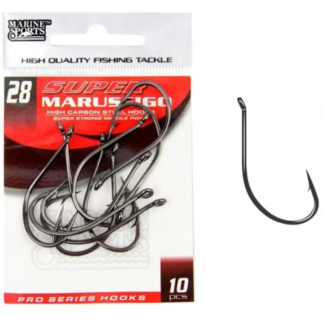 Anzol Marine Sports Super Maruseigo Black Nickel 28 com 10 pçs