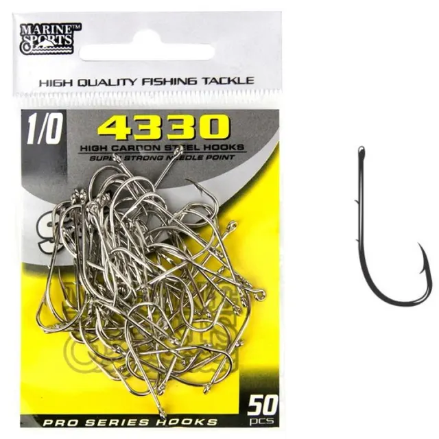 Anzol Marine Sports 4330 Super Strong 1/0 com 50pcs