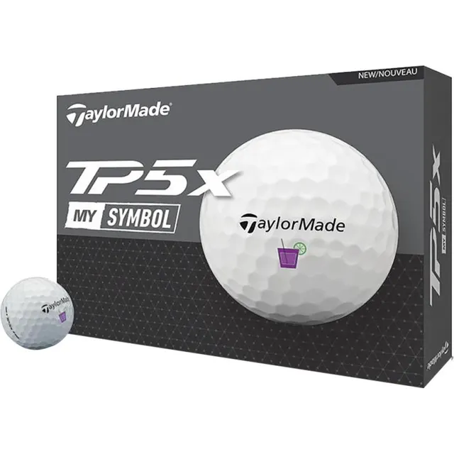 Bola de Golfe TaylorMade TP5X My Symbol Coktail – Branco (12 Unidades)