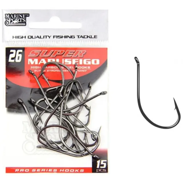 Anzol Marine Sports Super Maruseigo Black Nickel 26 com 15 pçs