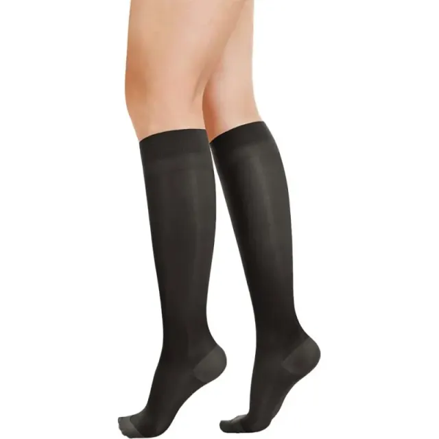 Meias de Compressão Controle de Varizes Medivaric – Transparente/Preto (L)