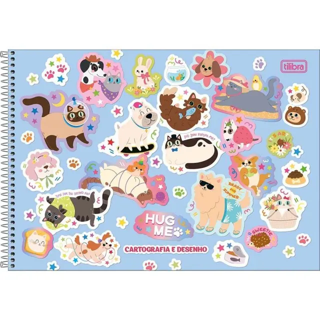 Caderno de Desenho Tilibra Hug Me com Capa Dura – 80 folhas