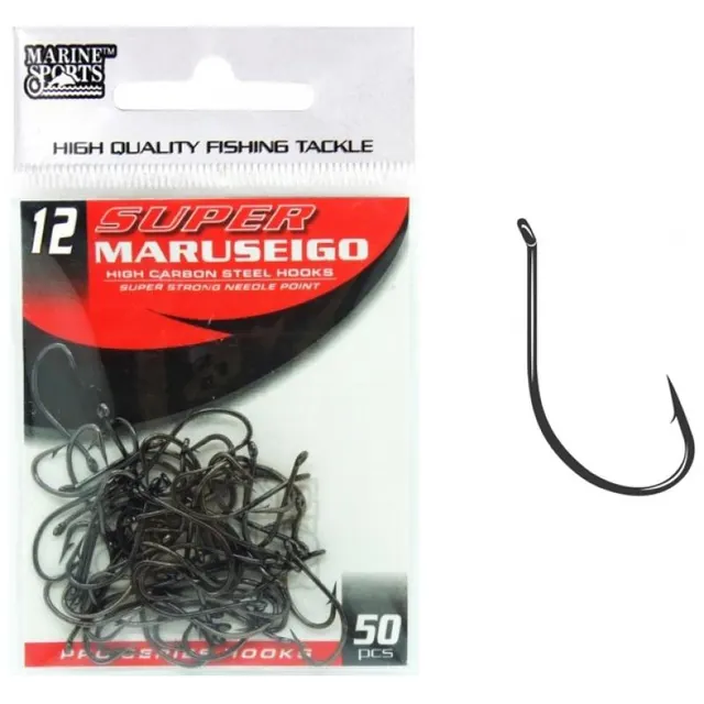 Anzol Marine Sports Super Maruseigo Black Nickel 12 com 50 pçs