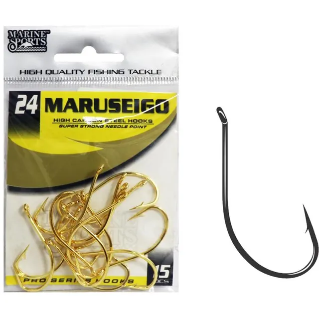 Anzol Marine Sports Maruseigo Gold 24 com 15 pçs