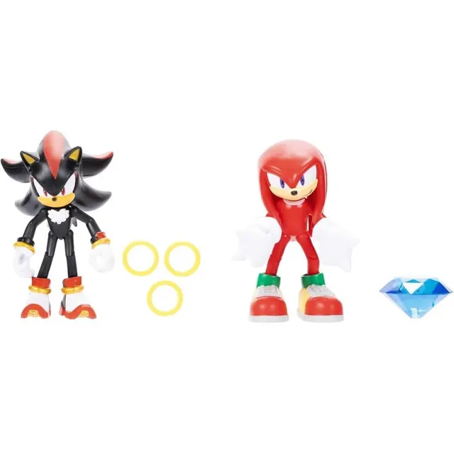 Bonecos Shadow &amp; Knuckles Sonic The Hedgehog Jakks Pacific – 42213