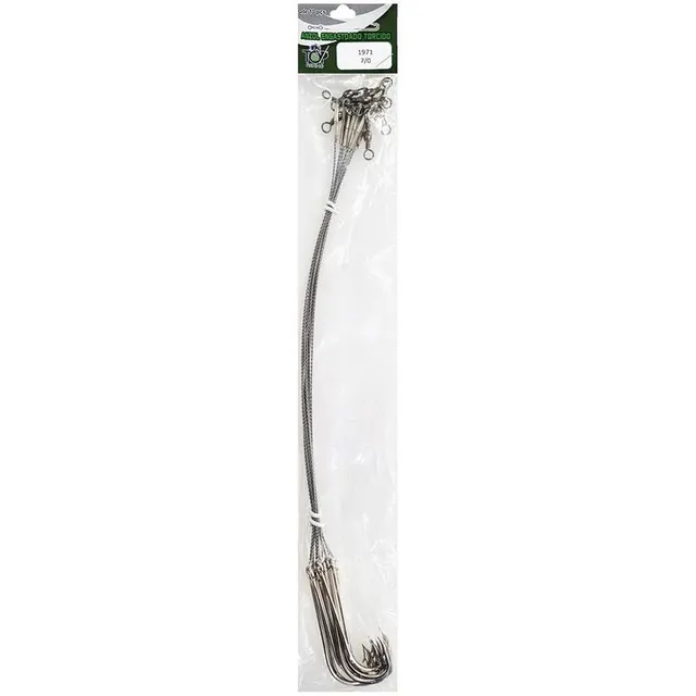 Anzol Top Fishing 1971 Encastoado Torcido 9/0 com 10 pçs