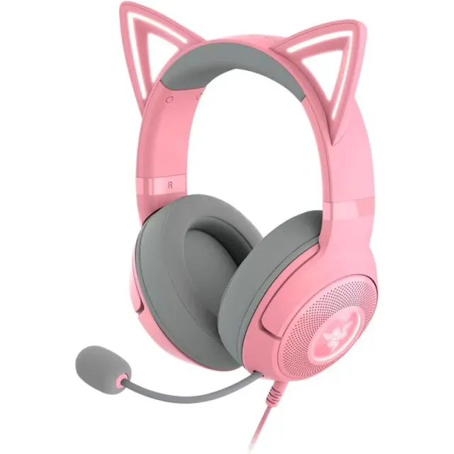 Headset Gaming Com Fio Razer Kraken Kitty V2 Quartz Edition RZ04-04730200-R3U1
