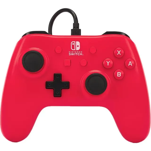 Controle PowerA Nintendo Switch Raspberry Red NSGP0142-01 (Com Fio)