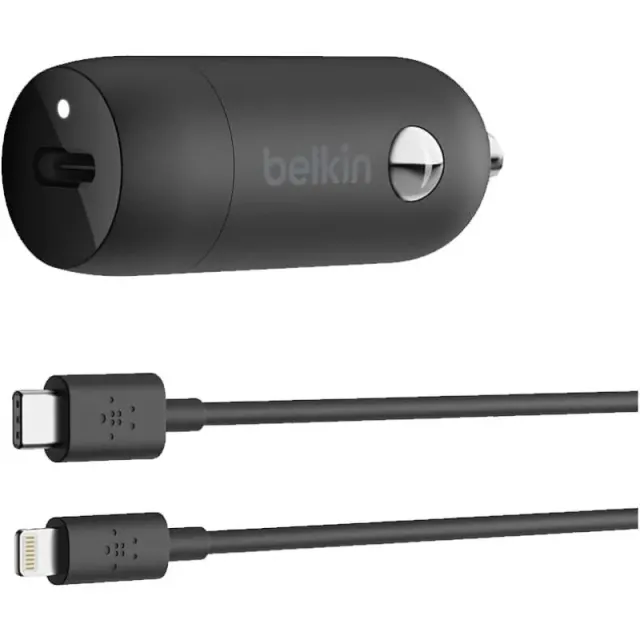 Carregador Veicular Belkin  20W CCA003BT04BK USB-C/Lightning – Preto