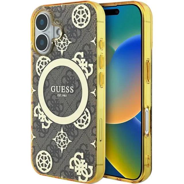 Capa Guess para iPhone 16 Plus GUHMP16MH4PYEEW – Brown/Gold