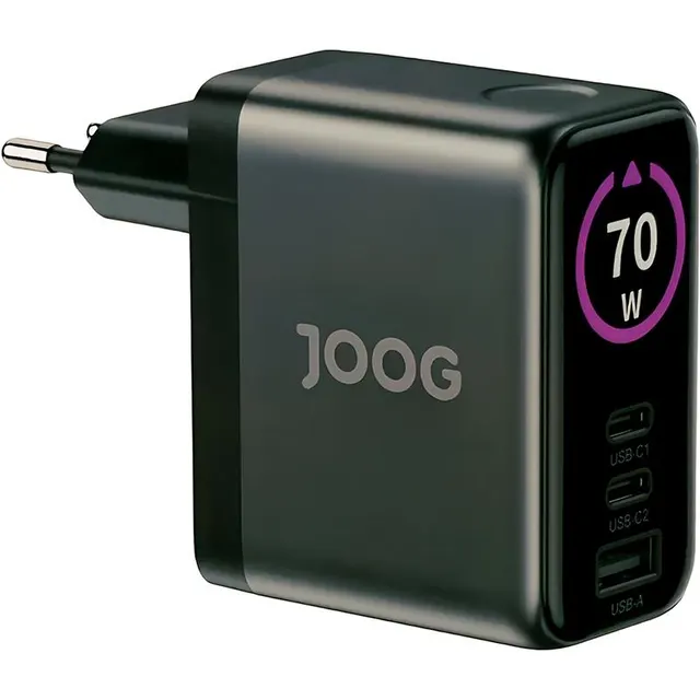 Carregador de Parede Joog PD Charger VC70A 70W UltraFast USB-A + 2 portas USB-C