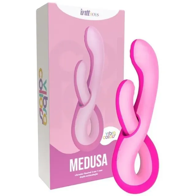 Vibrador Feminino Intt Medusa flexível 2 em 1 com dupla estimulação