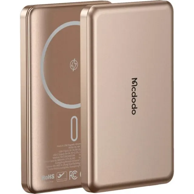 Carregador Portátil Mcdodo MC-464 5000mAh 20W Magnético Wireless Power Bank Gold