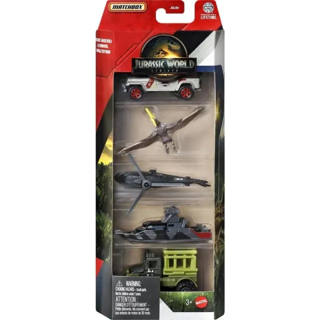 All Terrain Patrol Jurassic World Rebirth Matchbox Mattel – JGL26 ( 5 unidades)