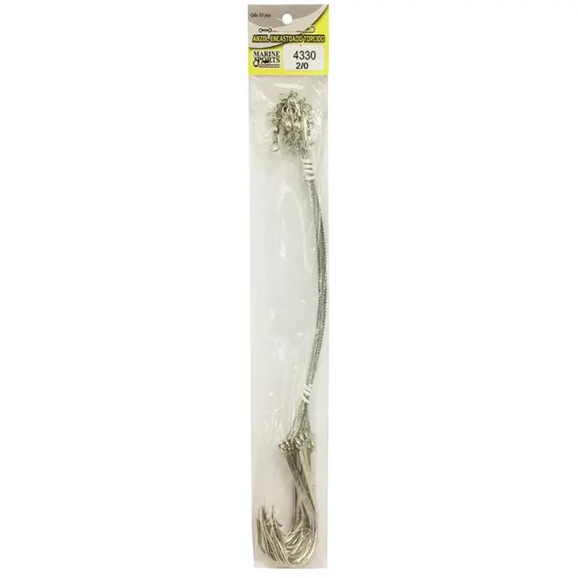 Anzol Encastoado Marine Sports 4330 2/0 com 10 Pçs